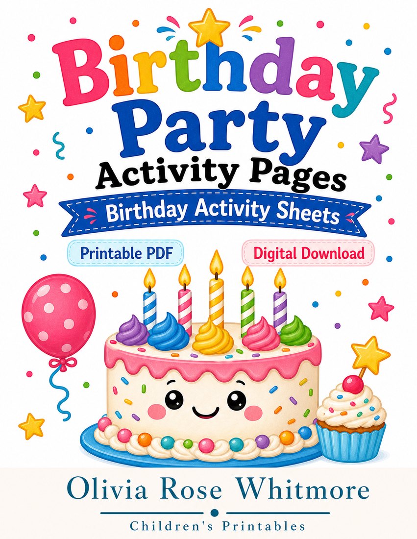 Preview: Birthday Party Activity Pages