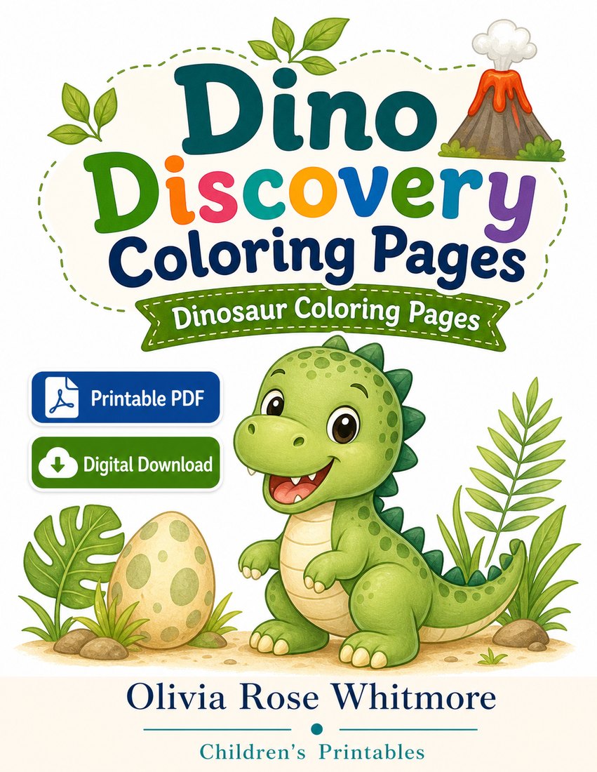 Preview: Dino Discovery Coloring Pages