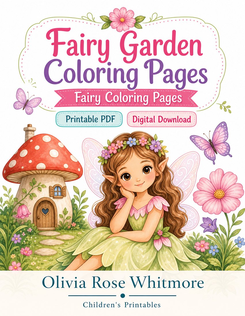 Preview: Fairy Garden Coloring Pages