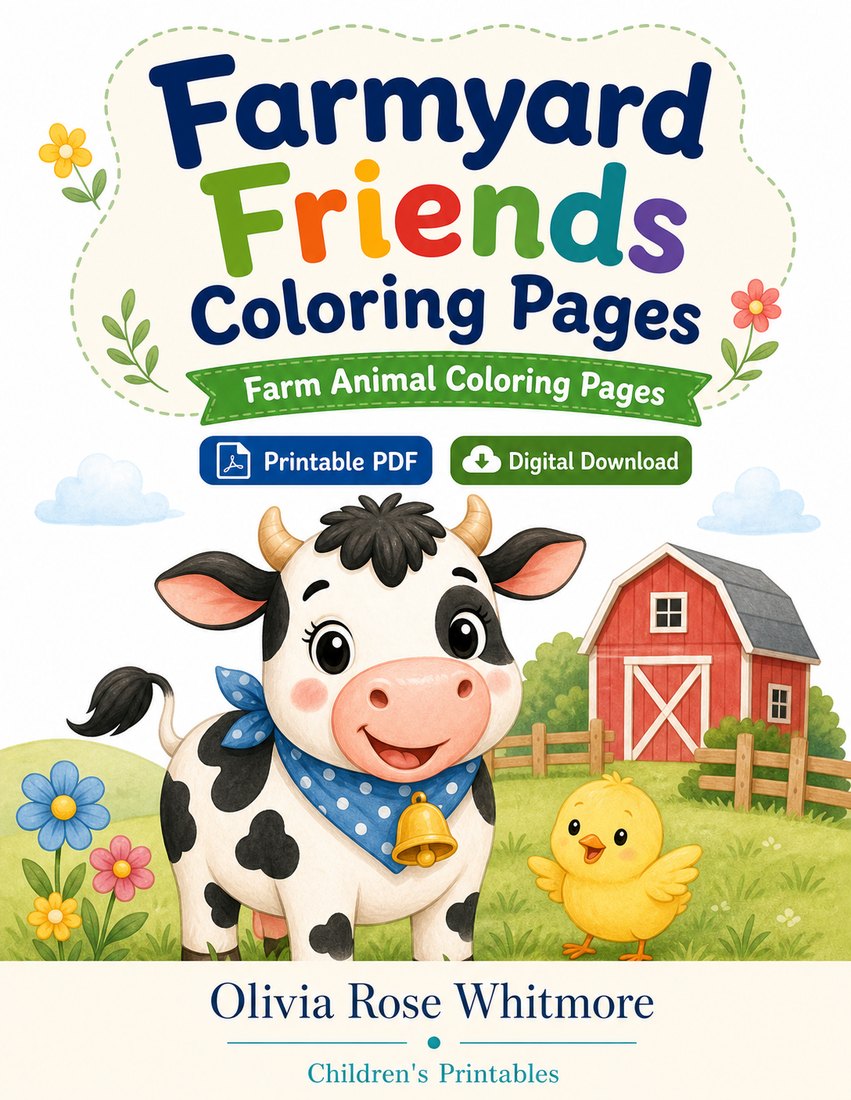 Preview: Farmyard Friends Coloring Pages