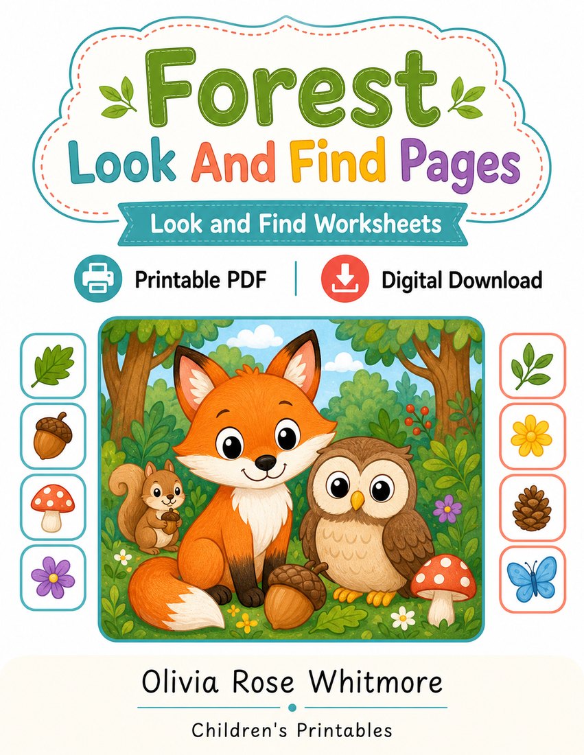 Preview: Forest Look And Find Pages
