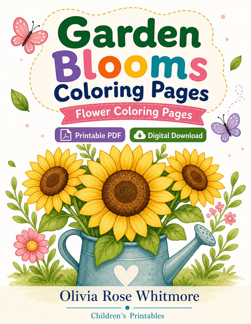 Preview: Garden Blooms Coloring Pages
