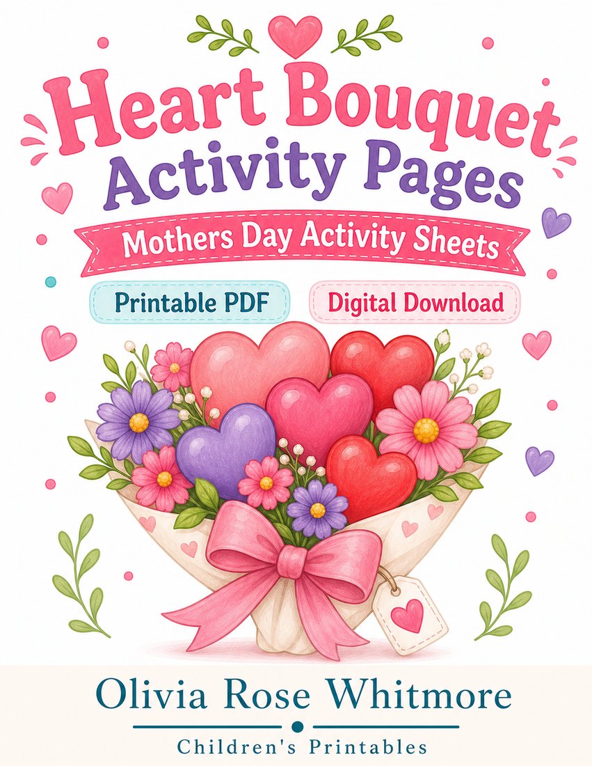 Preview: Heart Bouquet Activity Pages