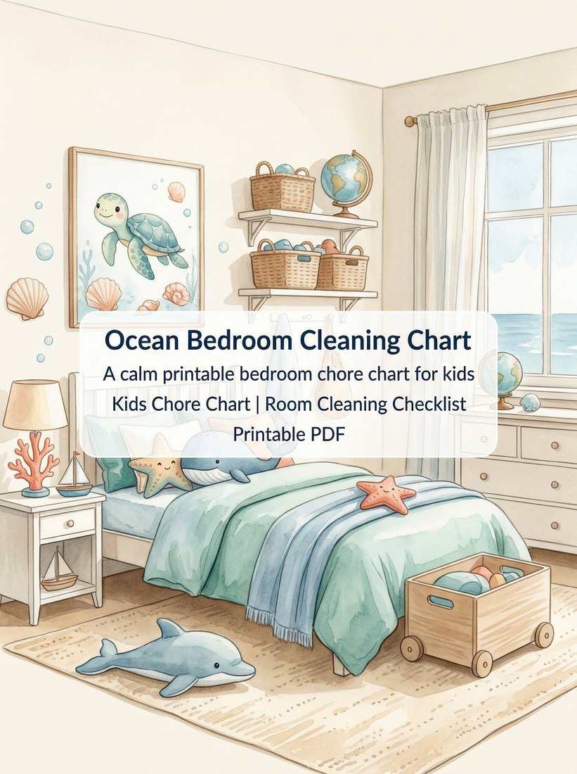 Preview: Ocean Bedroom Cleaning Chart