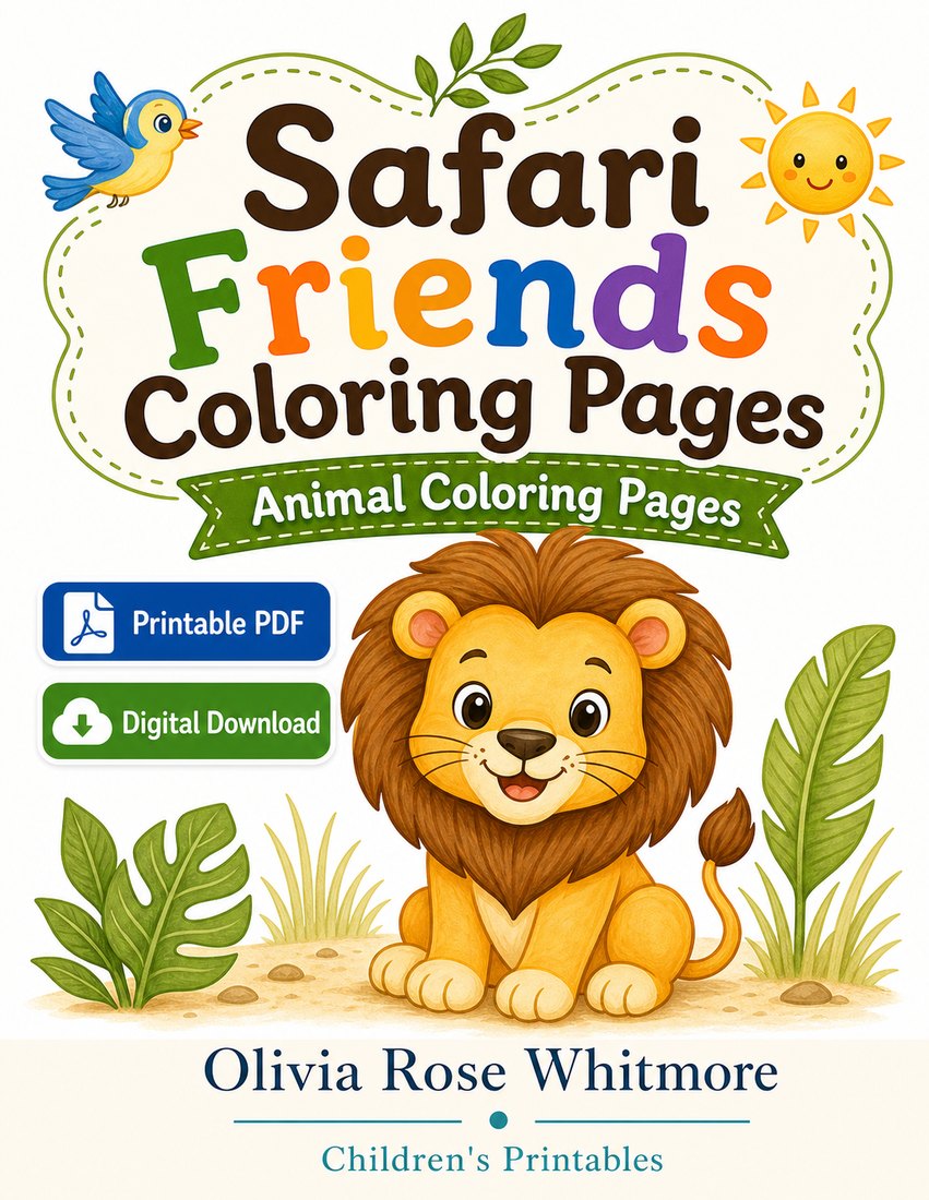 Preview: Safari Friends Coloring Pages