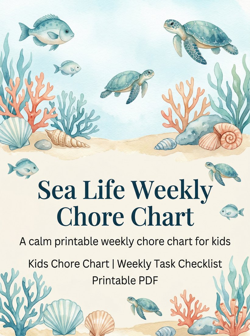 Preview: Sea Life Weekly Chore Chart