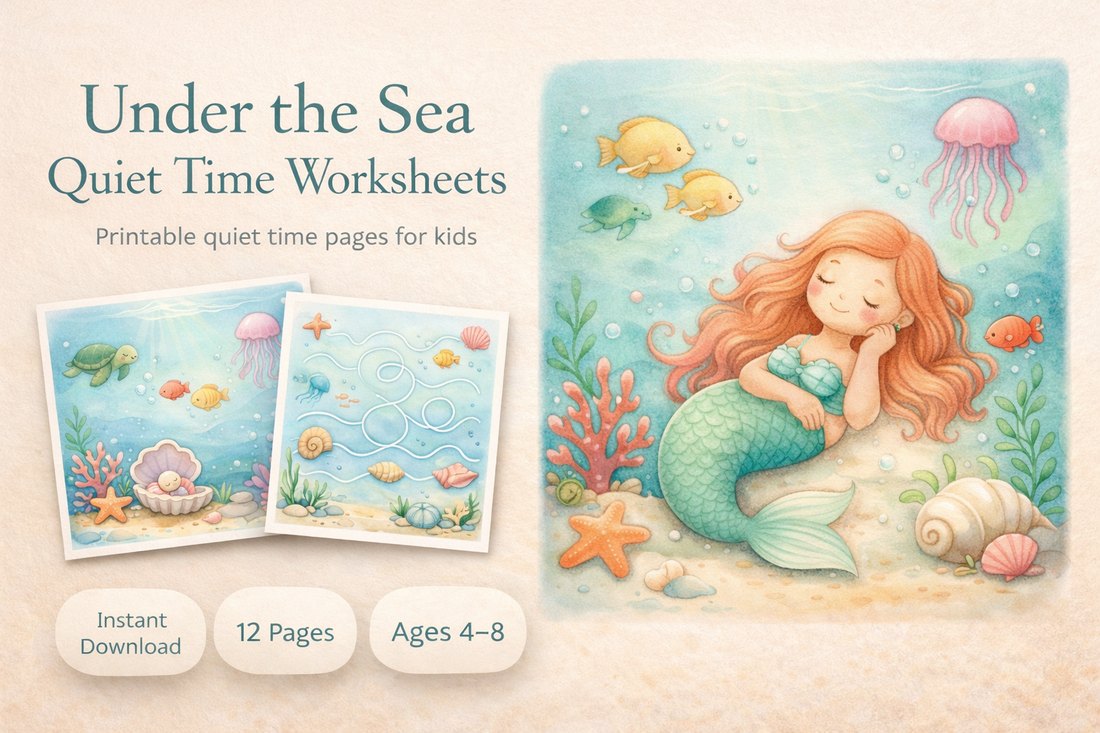Preview: Under the Sea Quiet Time Worksheets